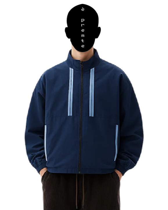 navy zip wind- breaker