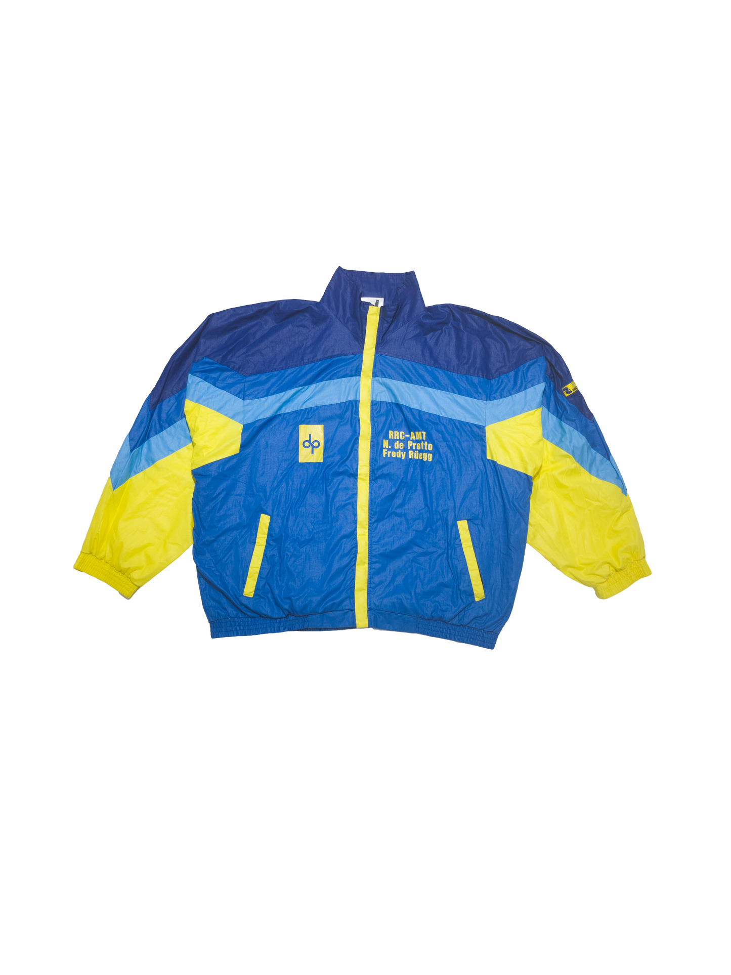 blue-yellow windbreaker