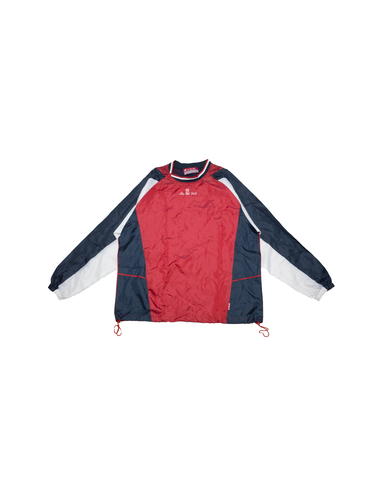 rainy red-navy windbreaker
