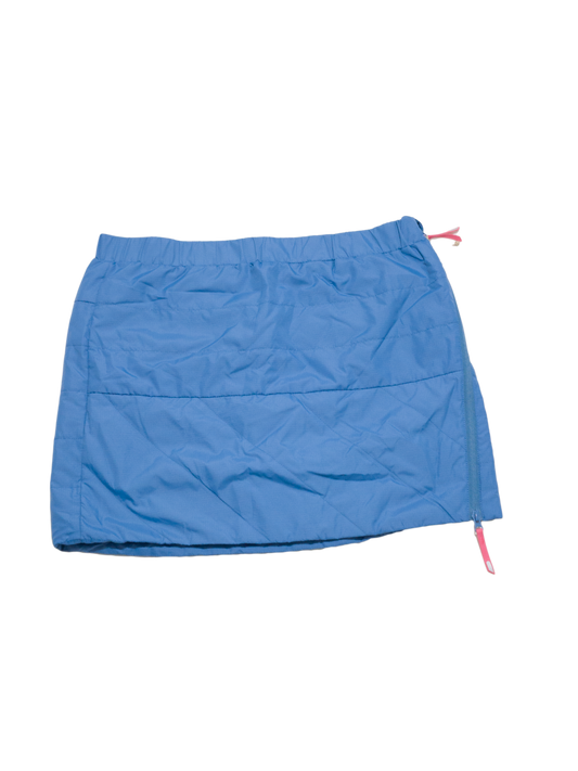 blue quilted skirt