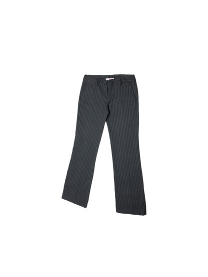 black pinstripe trousers