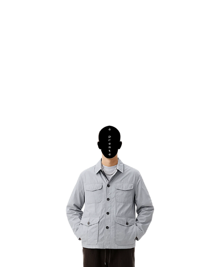 gray utility jacket