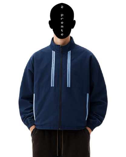 navy zip wind- breaker